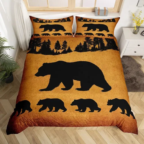 Miniatura 12 de Funda de edredón de ciervos de alce, juego de ropa de cama de animales del bosque, decoración rústica de granja, funda de edredón individual