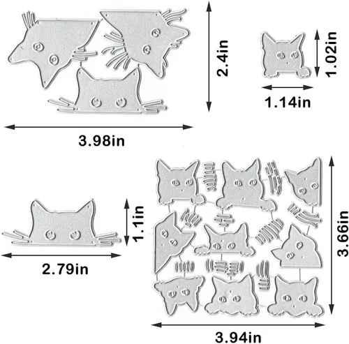 Miniatura 2 de Troqueles de corte para gatos de Halloween, troqueles pequeños y lindos para hacer tarjetas de Halloween, animales y gatos, plantilla de plantilla