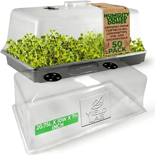Miniatura 12 de Bandeja de propagación de plantas de plástico negro de 10 x 20 pulgadas (paquete de 10) - Bandejas de cultivo para jardín, plantación, plántulas