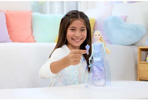 Miniatura 2 de Mattel Disney Frozen Elsa - Juego de muñecas de moda, gira y revela con 11 sorpresas, incluyendo 5 accesorios, 5 calcomanías y escena de juego