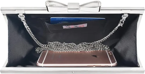 Miniatura 7 de Bolso de mano de noche para cóctel, baile de graduación, cristales brillantes con diamantes de imitación para novia y dama de honor, boda, fiesta