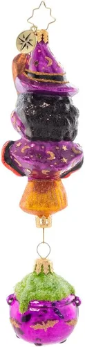 Miniatura 2 de Christopher Radko Adorno decorativo de cristal europeo hecho a mano para Halloween, árbol de Navidad, mujer bruja