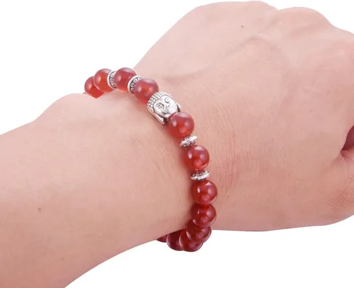 Miniatura 4 de Joya brazalete con gemas redondas de 8 mm, brazalete para los chacras, regalo de cumpleaños