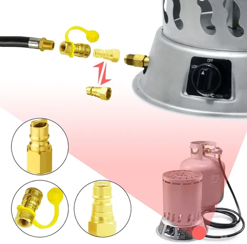 Miniatura 6 de Accesorios de conexión rápida de gas natural de 3/8 pulgadas, extensión de manguera LP natural y propano Kit de desconexión rápida para parrillas