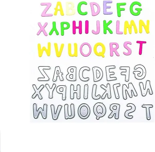 Miniatura 3 de Metal Capital 26 letras troqueladas de corte en relieve minúsculas 26 letras del alfabeto troquelado para hacer tarjetas, agitar, tarjetas, álbumes
