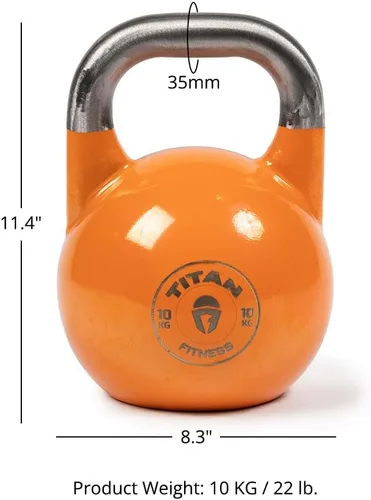 Miniatura 6 de Titan Fitness Pesa rusa de competencia, fundición de una sola pieza, marcas KG, entrenamiento de cuerpo completo