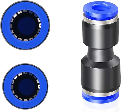 Miniatura 2 de 10PCS 1/4inch OD - 1/2inch OD Push to Connect Kit de montaje, conector de agua neumático recto de dos vías