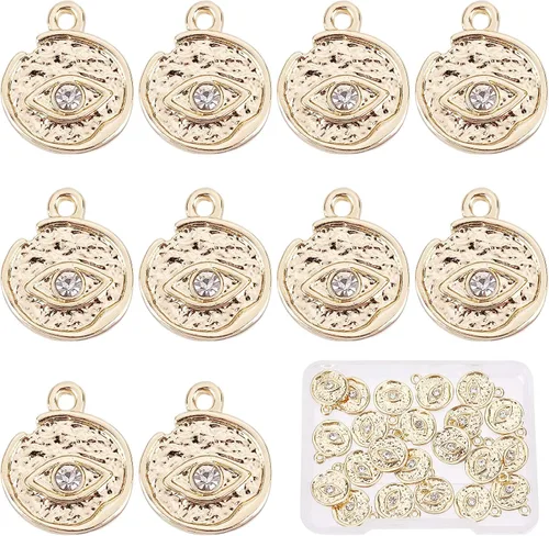 Miniatura 13 de SUNNYCLUE 1 caja de 36 piezas de 6 estilos de dijes contra el mal de ojo, gesto de mano, dije de victoria para hacer joyas, dijes, collares, aretes