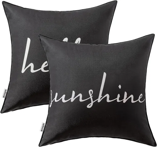 MIULEE Juego de 2 fundas de almohada impermeables para exteriores, fundas de almohada cuadradas decorativas para exteriores, para silla, patio,