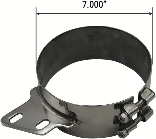 Miniatura 2 de Soporte de escape de 7 "acero inoxidable pulido con junta de doble tope en ángulo