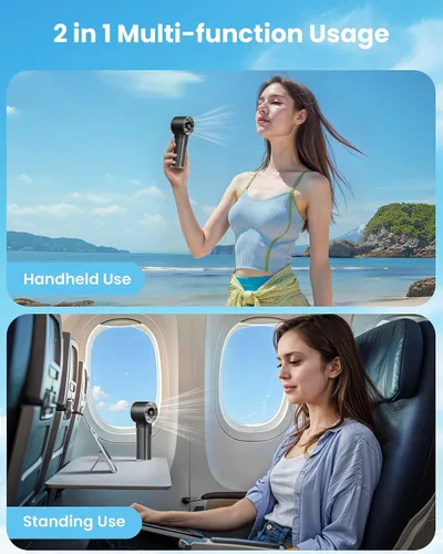 Miniatura 6 de Gaiatop Ventilador turbo portátil de mano, 1-100 velocidades altas ajustables, 3-20 horas de enfriamiento, 4800 mAh USB recargable portátil pequeños
