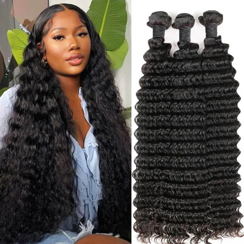 Miniatura 8 de lianlian Extensiones de cabello humano brasileño de onda profunda de 14 pulgadas, 100% sin procesar, virgen, cabello humano rizado profundo