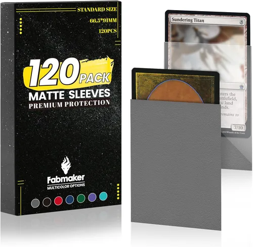 Miniatura 9 de Fabmaker - Juego de 200 fundas negras para tarjetas, fundas estándar resistentes MTG mate, acabado trasero mate, barajado perfecto, protege todas
