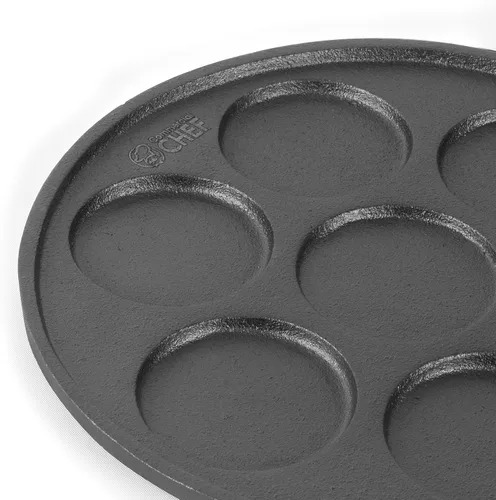 Miniatura 5 de Sartén para tortitas de panqueques de hierro fundido Commercial CHEF, plancha para panqueques tipo dólar de plata, fácil de limpiar y calienta