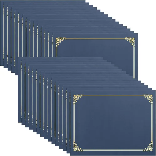 Portacertificados SUNEE (Azul Marino, 30 paquetes), cubiertas de diploma con borde de papel dorado, para certificados de tamaño carta 8.5x11,