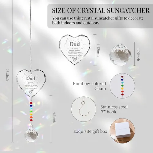 Miniatura 4 de Regalos conmemorativos para la pérdida de papá, atrapasoles de cristal en la memoria, regalos de condolencia por pérdida de papá y padre, regalos
