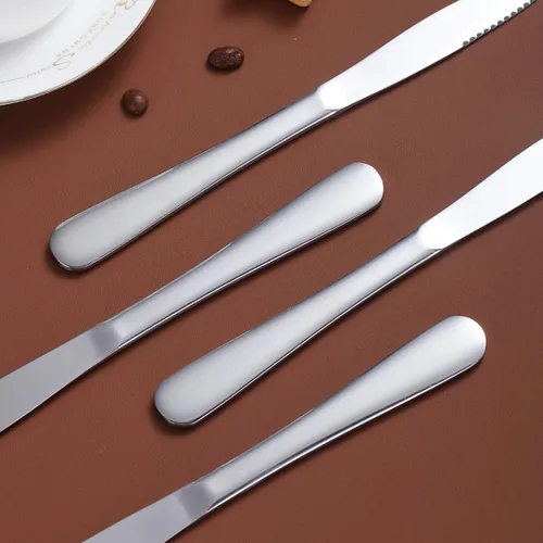 Miniatura 5 de Kyrtaon - Juego de cuchillos para carne, cuchillos afilados de acero inoxidable, juego de 8 cuchillos de cena, aptos para lavavajillas, resistentes