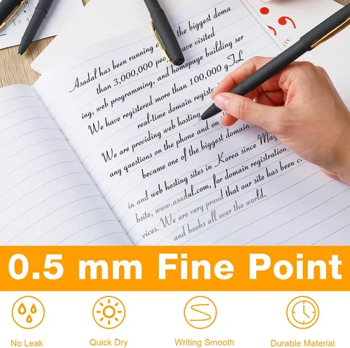 Miniatura 4 de Outus 60 bolígrafos de tinta de gel negra a granel de 0.020 in, bolígrafo negro a granel de punta ultra fina, bolígrafos de gel para oficina