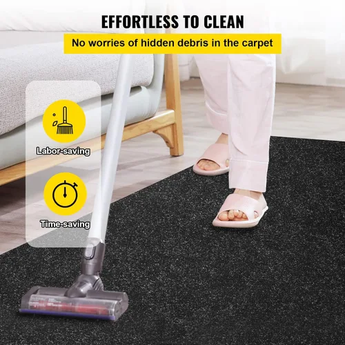 Miniatura 7 de Happybuy 6 pies x 13 pies Alfombra marina negra para barcos impermeable - Alfombra enrollable de 0.18" de espesor para interior y exterior