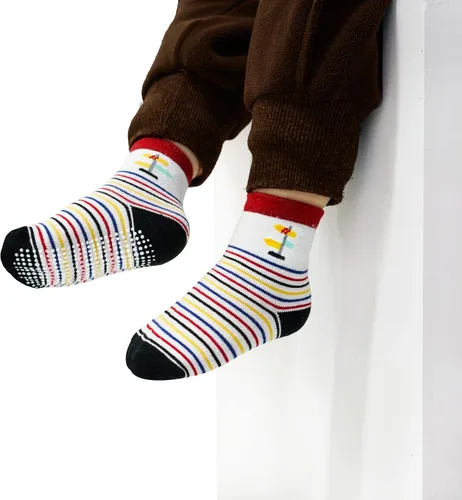Miniatura 6 de Evercute Calcetines antideslizantes para niñas pequeñas, paquete de 12 unidades, calcetines antideslizantes para niños