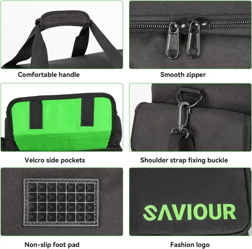 Miniatura 5 de SAVIOUR Bolsa de Archivos para Cables de DJ, Fondo Acolchado Desmontable y Divisores Ajustables, Almacena Cables de Música, Audio y Video