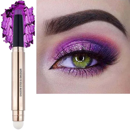 Miniatura 20 de Barra de Sombra de Ojos Negra, Lápiz de Sombra de Ojos Individual Cremoso Suave con Brillo, Barra Iluminadora de Sombra de Ojos Hipoalergénica Negro