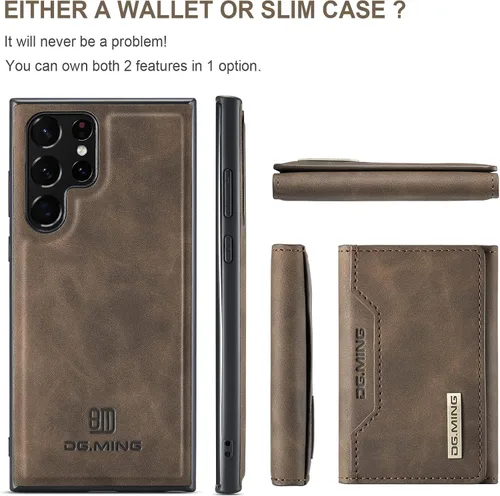 Miniatura 9 de Funda de piel desmontable 2 en 1 para Samsung Galaxy S22 Ultra 5G con bolsillo para tarjetero, fundas delgadas para teléfono de 6.8 pulgadas