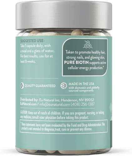 Miniatura 9 de Suplemento Biotin 0.00017 oz, 120 cápsulas vegetarianas (para el crecimiento del cabello, piel y uñas)