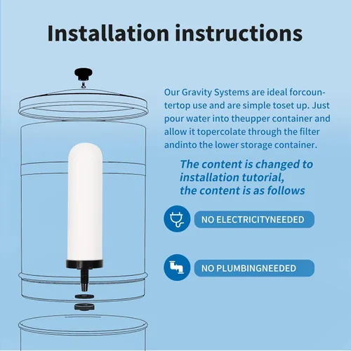 Miniatura 6 de 2 velas de filtro de agua de cerámica de 7 pulgadas, filtros de repuesto de filtro de agua de 7 pulgadas con carbón activado para sistema de filtro