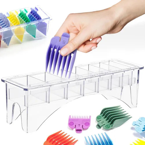 Miniatura 3 de Soporte para cortapelos con base de 8 rejillas, protectores de peluquería profesionales para cortapelos universales (8 rejillas)