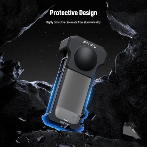 Miniatura 5 de NEEWER Jaula de cámara para Insta 360 X4, funda protectora compatible con Insta360 X 4, plataforma de video de aleación de aluminio de liberación