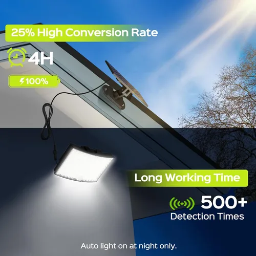 Miniatura 4 de ABODONG Luces Solares para Exteriores, Reflector Brillante de 128 LEDs con Lente Óptica, Luces de Seguridad Alimentadas por Energía Solar con Cable