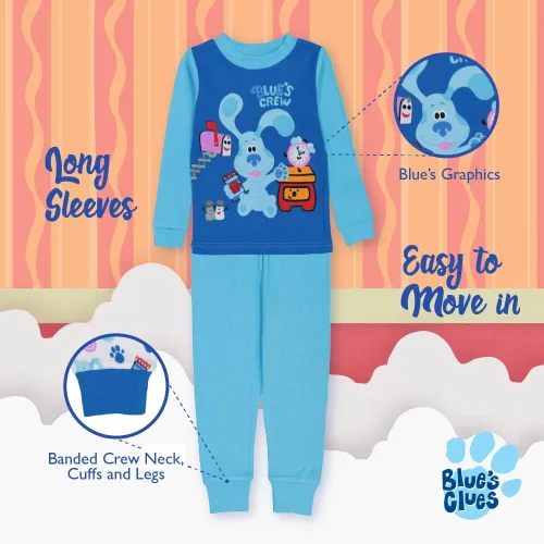 Miniatura 5 de Nickelodeon Paw Patrol Baby Shark Blue's Clues & You - Conjunto de pijama de algodón ajustado de 4 piezas
