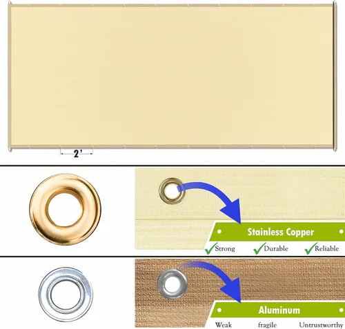 Miniatura 4 de ColourTree Cubierta de Repuesto para Toldo de Sombra Solar de Pérgola Impermeable Gris de 8' x 12' UPF50, Tela de Grado Comercial 260 GSM para Patio
