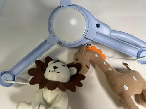 Miniatura 6 de Pack and Play - Cuna móvil para niños o niñas, moisés azul claro con música, rotación, luces de guardería, sonidos naturales, función