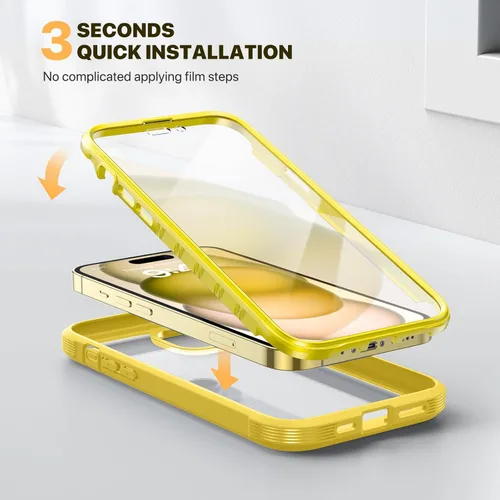 Miniatura 261 de Diaclara Funda diseñada para iPhone 16, mejorada [protección completa de la cámara], carcasa resistente de cuerpo completo con protector de pantalla