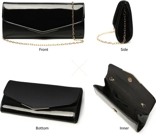 Miniatura 3 de Bolso de mano de cuero de charol para mujer, elegante bolso cruzado para el hombro, bolso para Navidad, boda, fiesta, baile de graduación
