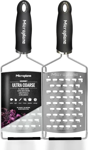 Microplane Gourmet Series - Rallador ultra grueso de acero inoxidable duradero para quesos y verduras con mango antideslizante para cocina,