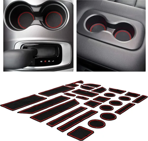 Miniatura 18 de CupHolderHero Compatible con accesorios Honda CR-V 2017-2022 – Insertos de portavasos antipolvo antideslizantes personalizados de alta calidad, Rojo