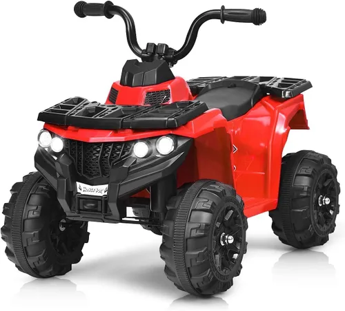 Miniatura 8 de GLACER Cuatrimoto para niños, auto cuádruple de 4 ruedas para niños, vehículo eléctrico alimentado por batería de 6 V con suspensión de resorte
