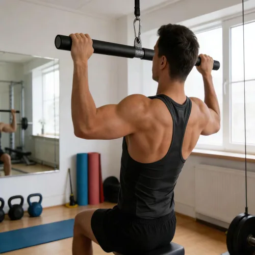 Miniatura 7 de Barra recta de bricolaje, barra de tracción de bíceps con empuñaduras suaves para la máquina de peso, barra recta para entrenamiento de gimnasio