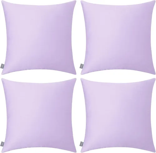 Miniatura 24 de Thmyo - Paquete de 4 fundas de almohada decorativas de 100 % algodón para lumbar, cómodas, sólidas, para Navidad/Halloween, fundas de cojín Blanco