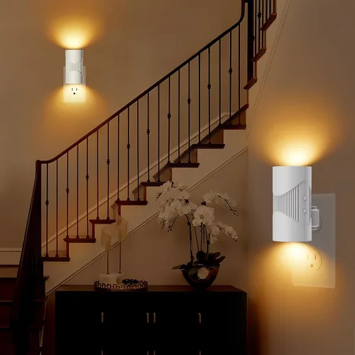 Miniatura 8 de easuntec Luz Nocturna, Luces Nocturnas Enchufables en la Pared, Luz Nocturna LED Cálida, Sensor de Luz de Atardecer a Amanecer, 3 Modos de Luz