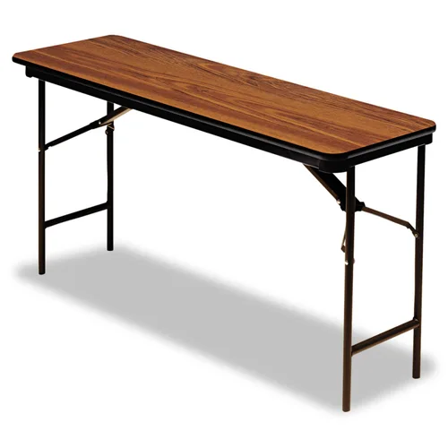 Miniatura 4 de Iceberg OfficeWorks - Mesa plegable de madera laminada comercial, mesa rectangular multiusos de 60 pulgadas, parte superior gris y marco de carbón