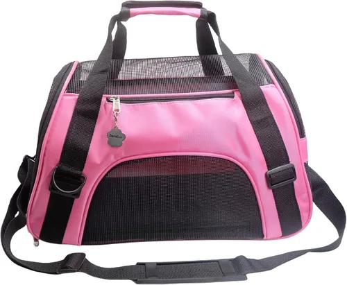 Miniatura 11 de ZaneSun Transportador para gatos, transportador de viaje para mascotas de lados suaves para gatos, perros y cachorros, bolsa cómoda portátil Negro