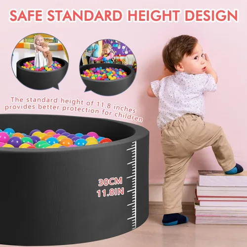 Miniatura 4 de Fosa de pelotas de espuma, 35" x 12" Fosas de pelotas para niños pequeños, Piscina de pelotas redonda suave para bebés y niños pequeños, Regalo