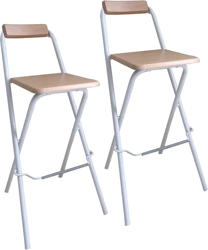 Miniatura 12 de Taburete de bar plegable de 30 pulgadas con respaldo, silla alta plegable, taburete de barra de altura de mostrador para cocina, oficina, fiesta