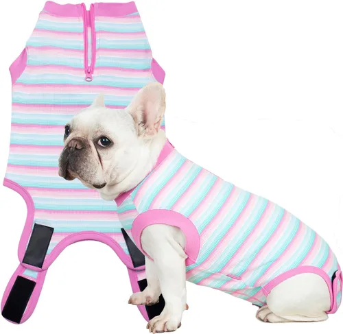 Miniatura 44 de Traje de Recuperación Wabdhaly para Perros, Traje de Cone de Perro con Cremallera Alternativa para Cirugía de Esterilización Femenina, Traje