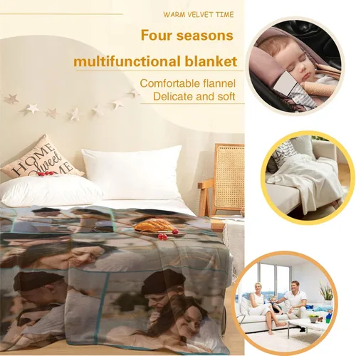 Miniatura 3 de Manta personalizada con texto fotográfico, manta de imagen personalizada para bebé, madre, padre, adultos, amigos, amantes, regalo personalizado