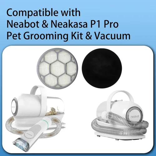 Miniatura 2 de 2 filtros HEPA y 10 filtros de esponja de repuesto para Neakasa/Neabot P1 Pro Kit de aseo de mascotas y aspiradora